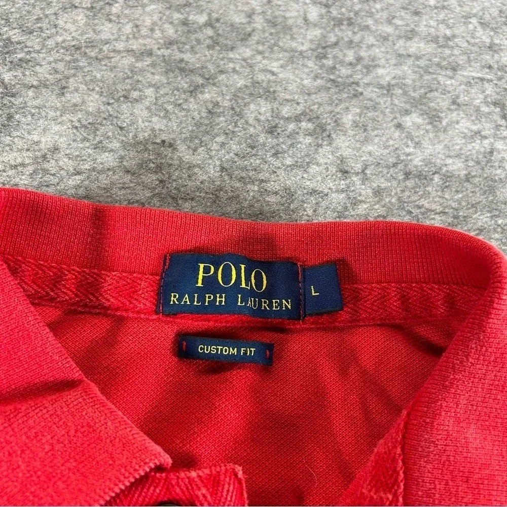 Polo by Ralph Lauren Polo Shirt Mens Large Red 3 Big Ponies Y2K Embroidered